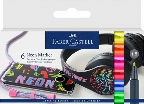 Faber-Castell Creative Studio Neon Markers (Pack of 6)