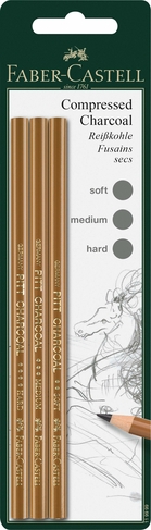 Faber-Castell PITT Pressed Charcoal Pencils (Pack of 3)