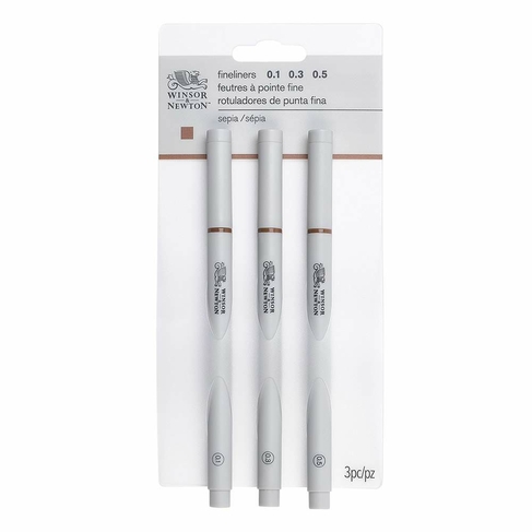 Winsor & Newton Sepia Fineliners (Pack of 3)
