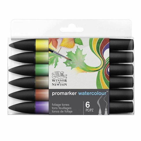 Winsor & Newton ProMarker Watercolour Foliage Tones (Pack of 6)