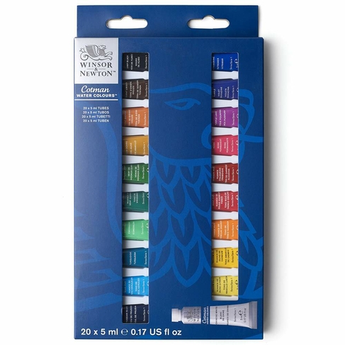 Winsor & Newton Cotman Watercolour Set of 20x5ml Paint Tubes
