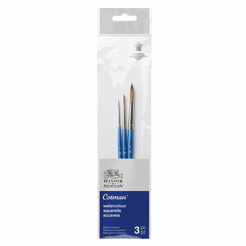 Winsor & Newton Cotman Watercolour Brush Set 2 Short Handle (Pack of 3)