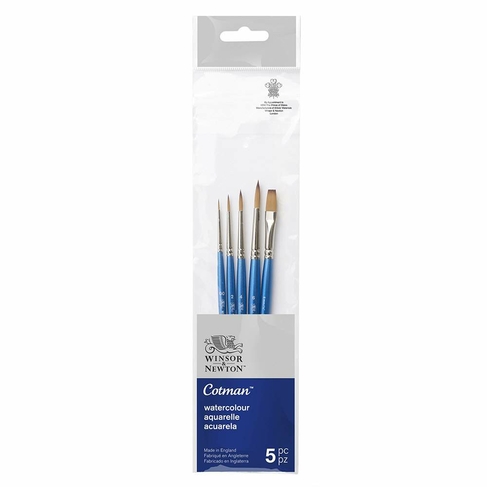Winsor & Newton Cotman Watercolour Brush Set 4 Short Handle (Pack of 5)