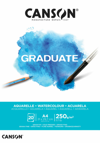 Canson Graduate A4 Watercolour Pad 250gsm 20 Sheets