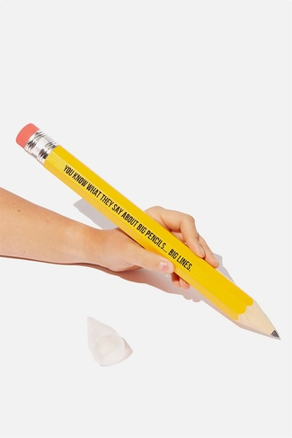 Typo Giant Pencil Yellow Big Lines