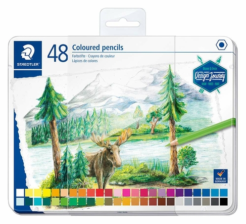 STAEDTLER Design Journey Colouring Pencils with Storage Tin (Pack of 48)