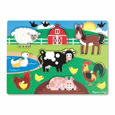 Melissa & Doug Farm Animals Wooden Peg Puzzle