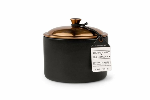 Paddywax Hygge Black Bergamot and Mahogany Ceramic Candle