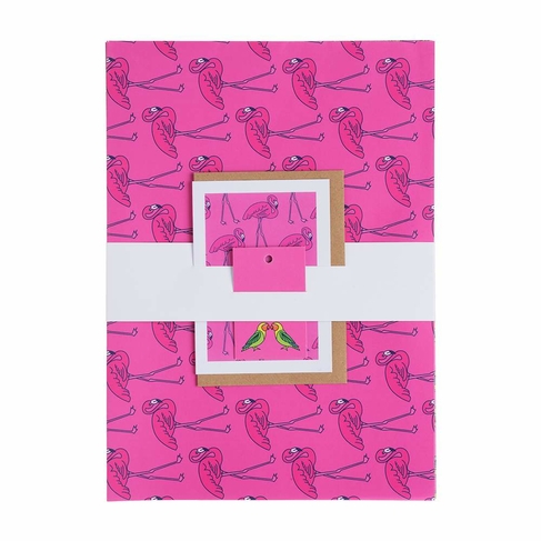 Storigraphic Pink Flock Gift Wrap Set