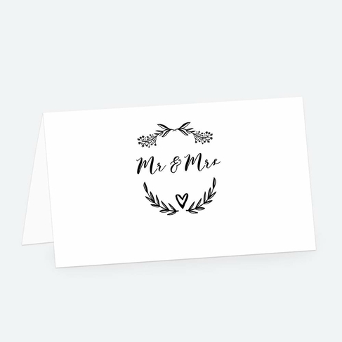 Dotty About Paper Mr and Mrs Floral Chalkboard Wedding Place Cards Pack of 10