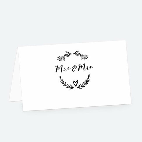 Dotty About Paper Mrs and Mrs Floral Chalkboard Wedding Place Cards Pack of 10