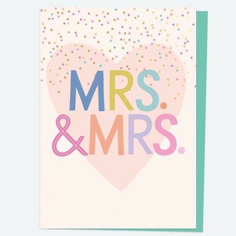 Dotty About Paper Confetti Mrs and Mrs Wedding Card