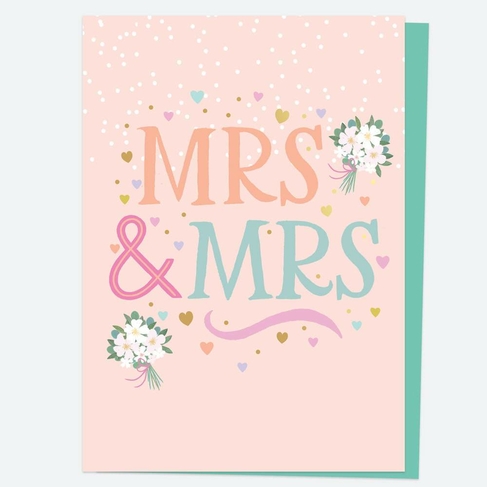 Dotty About Paper Mrs and Mrs Bouquet Wedding Card