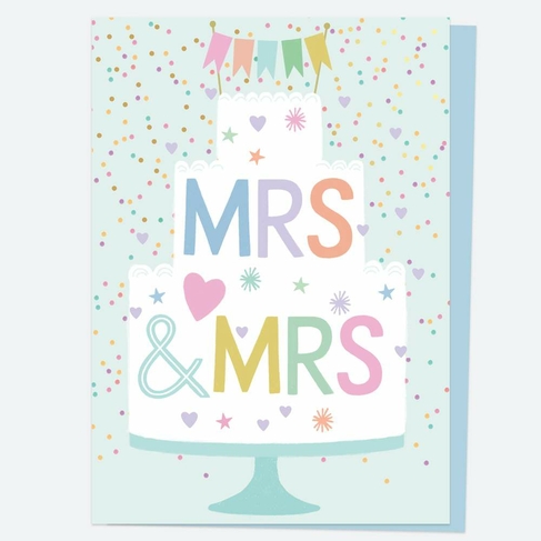 Dotty About Paper Tiered Cake Mrs and Mrs Wedding Card