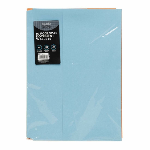A4 WHSmith Pastel 10 Foolscap Document Wallets