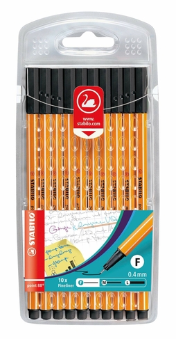 STABILO point 88 Fineliners Black (Pack of 10)