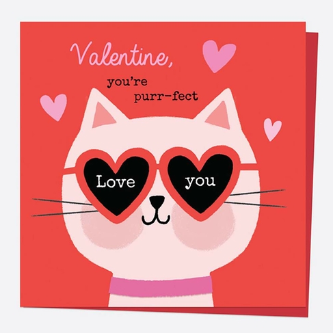 Dotty About Paper Cat Purrfect Valentine's Day Card 