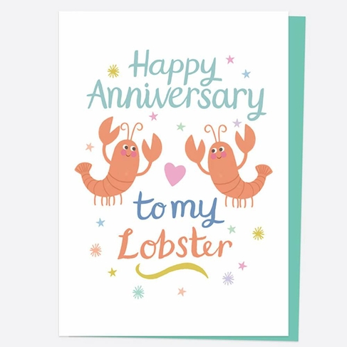 Dotty About Paper Lobster Anniversary Card