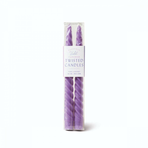Paddywax Violet Twisted Tapered Candles Pack of 2