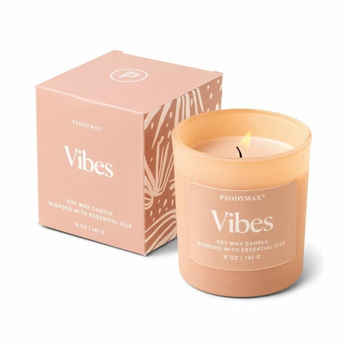 Paddywax Wellness Pink Glass Vessel Vibes Candle