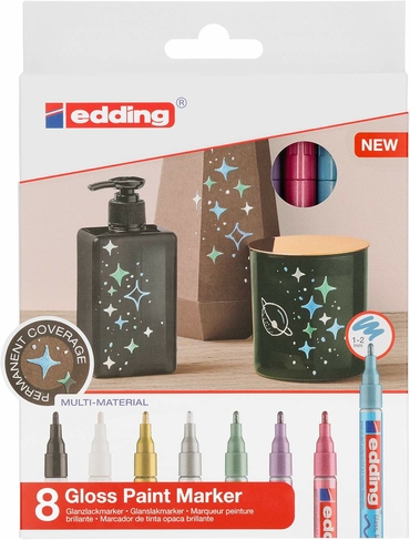 edding e-751 Gloss Metallic Paint Markers 1-2mm Nib (Pack of 8)