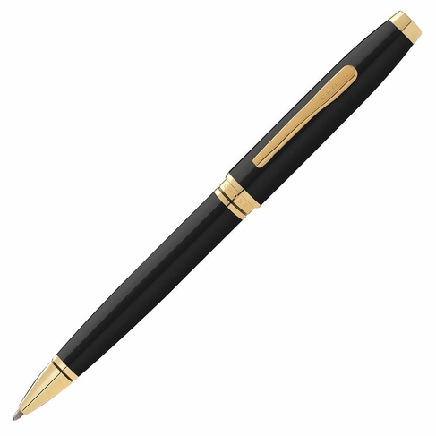 Cross Coventry Black Lacquer Ballpoint Pen with Gold Tone Appointments
