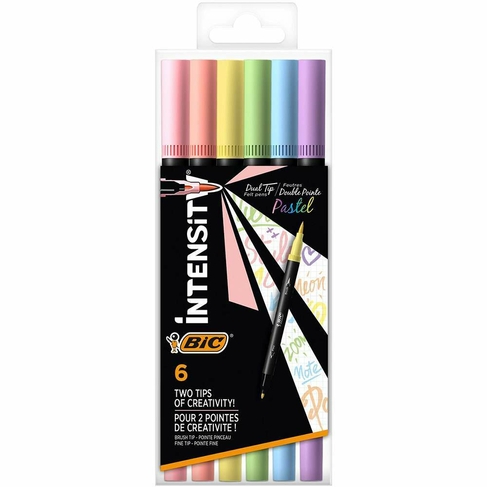 BIC Intensity Dual Tip Pastel Colouring Pens (Pack of 6)