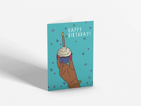 Kazvare Made It Happy Birthday Cupcake Card