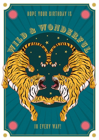 Tigers Wild Wonderful Greetings Card