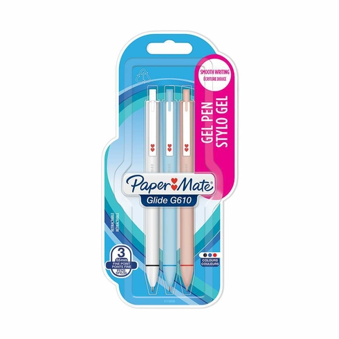 Papermate Glide Gel Pens Assorted Colours (Pack of 3)