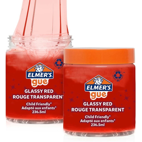 Elmer's Glassy Red Transparent Pre-Made Slime Gue 236ml