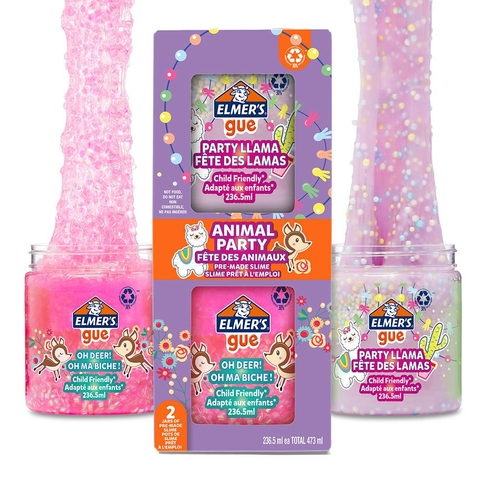 Elmer's Animal Party Pre-Made Slime 236.5ml (Pack of 2)