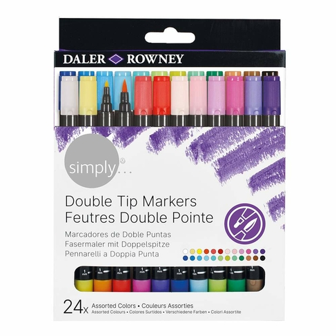 Daler-Rowney Simply Dual Tip Artist Markers (Pack of 24)