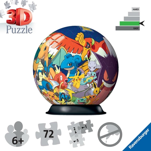 Puzzle 3D Ball - Pokemon - 72 pièces - Label Emmaüs
