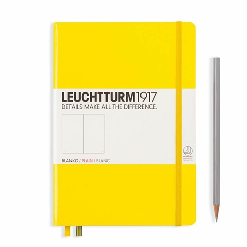 LEUCHTTURM1917 A5 Hardcover Lemon Plain Notebook 