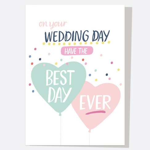 Dotty About Paper Casual Lettering Best Day Wedding Card