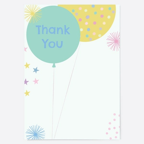 Dotty About Paper Blush Balloons Age 5 Kids Thank You Cards Pack of 10