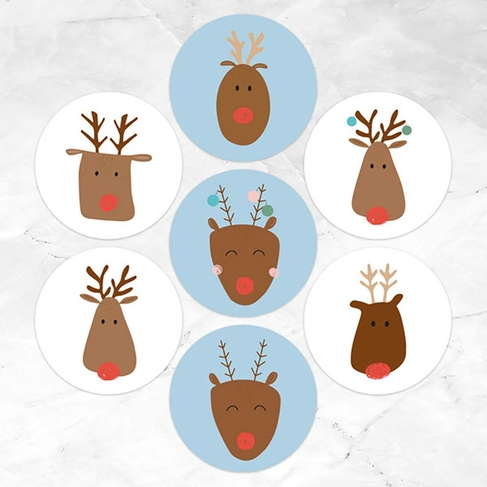 Dotty About Paper Red Nose Reindeer Christmas Stickers Pack of 70