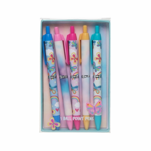 WHSmith Butterfly 5 Pack Of Pens
