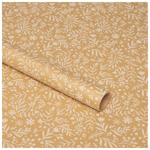 WHSmith 3M Floral Kraft Recyclable Gift Wrap