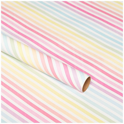 WHSmith 3M Pastel Striped Recyclable Gift Wrap