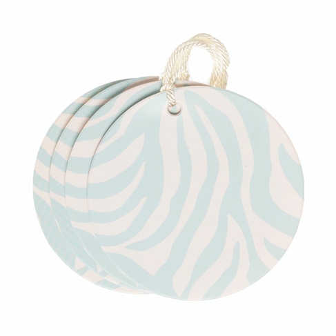 WHSmith 4 Blue Zebra Print Recyclable Gift Tags