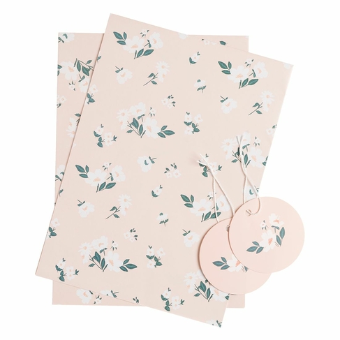 WHSmith Ditsy Floral Flat Gift Wrap and Tags