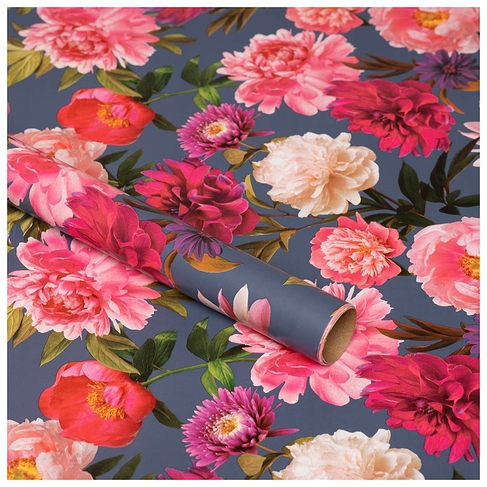 WHSmith 3M Bold Dark Floral Recyclable Gift Wrap