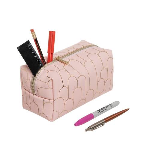 WHSmith Moderno Pink Cube Pencil Case