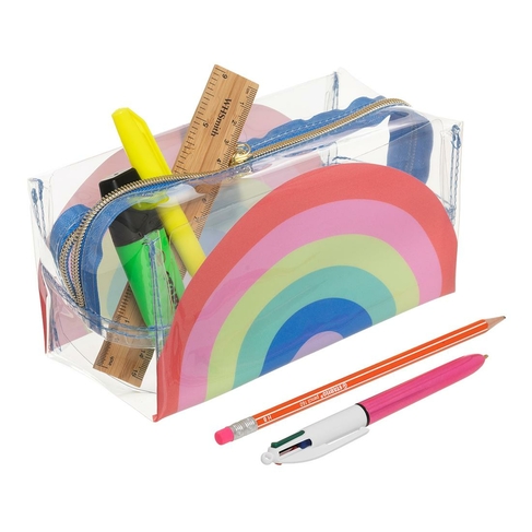 WHSmith Rainbow Clear Cube Pencil Case