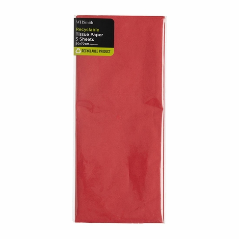 WHSmith 5 Sheets Red Tissue Paper