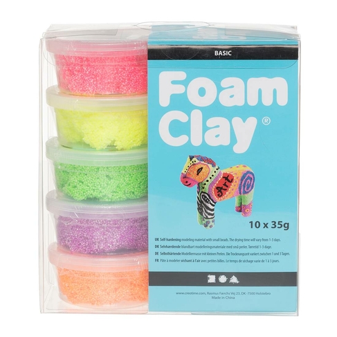 creativ company Foam Clay 35g Basic Colours (Pack of 10)