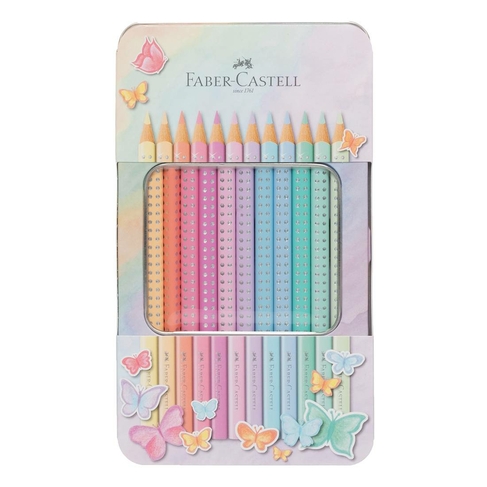 Faber-Castell Sparkle Pastel Colouring Pencils (Tin of 12)