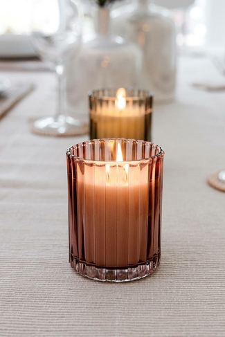 Billie Faiers Chapter B Ribbed Pink Glass Candle
